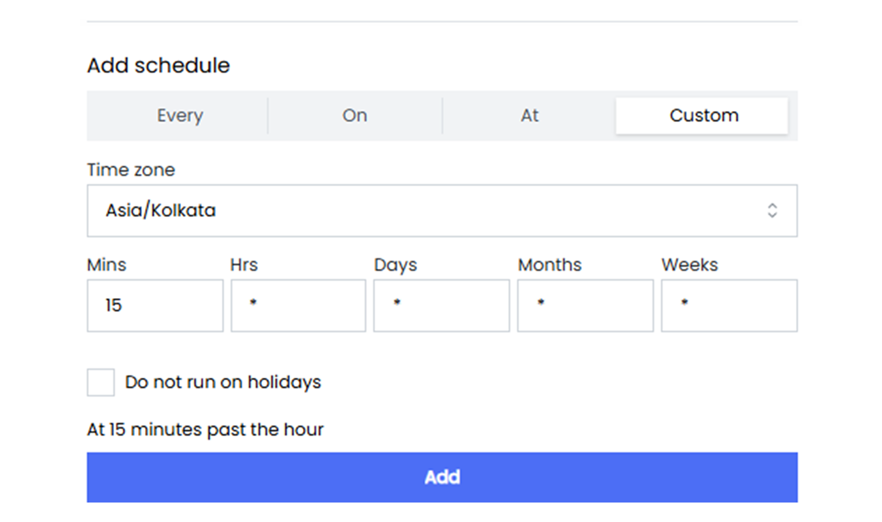 Custom Scheduling Using Cron Syntax